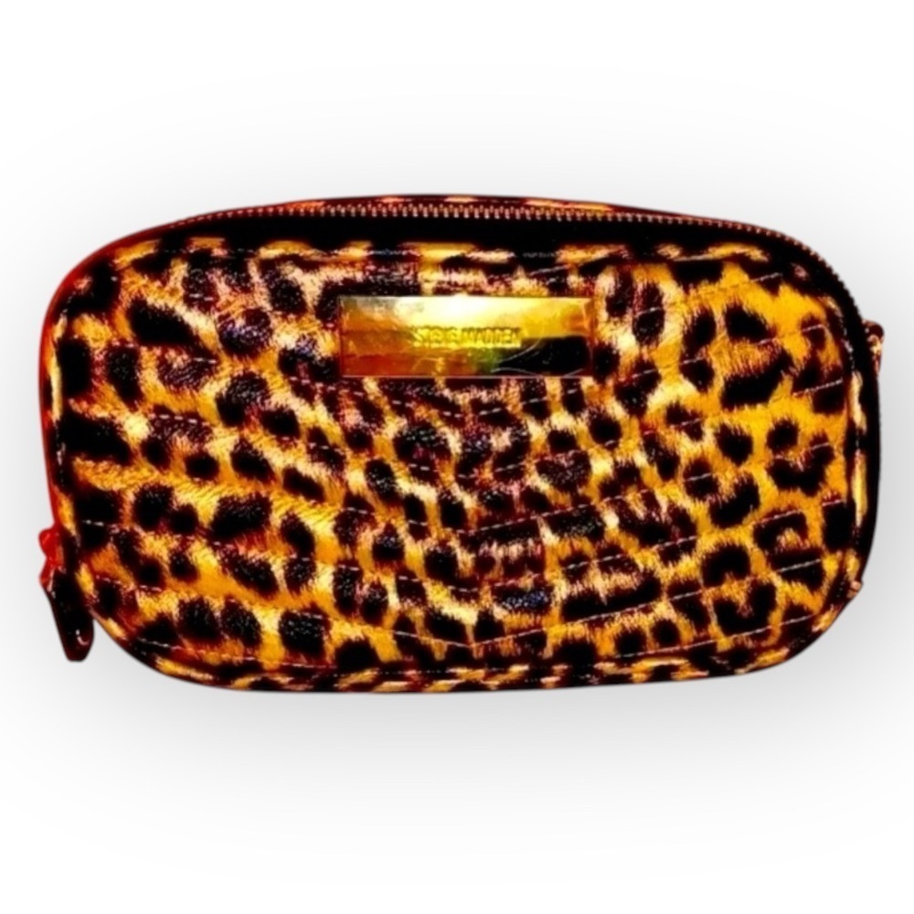 STEVE MADDEN Cheetah Print Crossbody Bag Adjustable & Removable Strap Tan Black